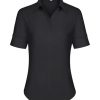 Short Sleeve Button Dress Shirts for Women Cotton Button Down Shirts for Women Slim Fit Blouse Top 3/4 Sleeve