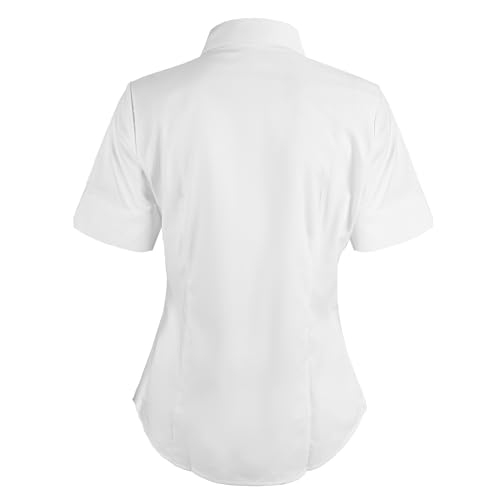 Womens Button Down Shirts Tailored Short Sleeve Shirt Basic Simple Stretch Wrinkle Free Formal Work Blouses