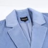 Women's Oversized Notched Collar Wool Blend Single Breast Midi Long Trench Coat