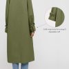 Womens Long Trench Coat Oversized Double Breasted Windproof Classic Lapel Casual Fall Overcoat