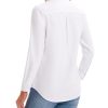 Womens Button Down Shirts Long Sleeve Collared Office Work Blouses Tops with Pocket Oxford Shirts