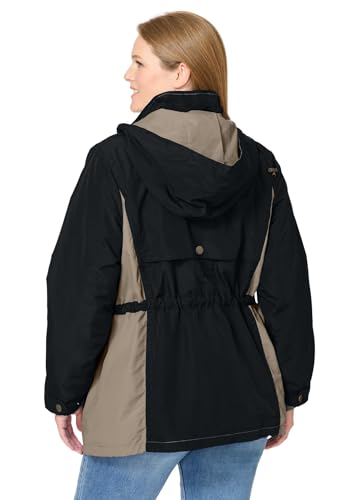 Plus Size Colorblocked Taslon Anorak
