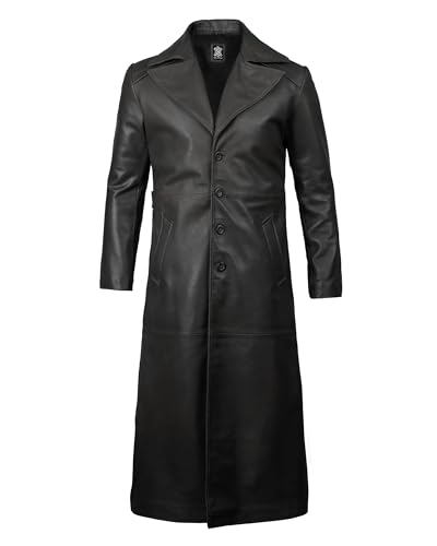Leather Trench Coat Men - Long Jacket Real Lambskin Leather Coats For Men