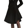 Long Trench Pea Coat for Women - Wool Winter Trench Coat Goth Lapel Peacoat Outwear Thick Hood Pea Jacket Trenchcoat