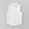 Women's Fitness Vest Sleeveless Workout Jacket Summer Yoga Sports Zipper Top Casual Training Slim Fit Activewear