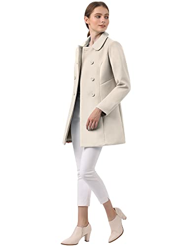 Women's Peter Pan Collar Double Breasted Winter Long Trench Pea Coat