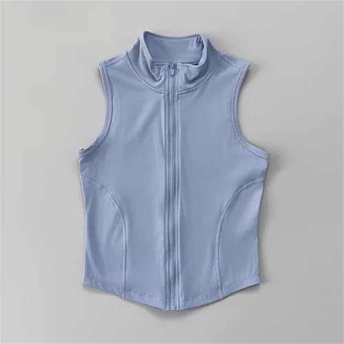Women's Fitness Vest Sleeveless Workout Jacket Summer Yoga Sports Zipper Top Casual Training Slim Fit Activewear