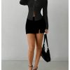 Women's Button Down Ruched Blouse Long Sleeve Shirts Slim Fit Aesthetic Tops