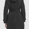 Women's Belted Sleeker Midweight Coat with Attached Hood