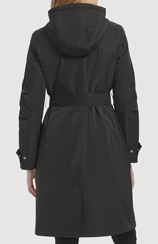 Women's Belted Sleeker Midweight Coat with Attached Hood