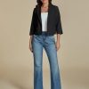 Linen Blazers for Women Business Casual Cropped 3/4 Sleeve Lightweight Lined Work Office Suit Blazer Jackets