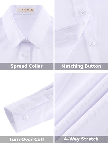 Button Down Shirts for Women Dress Shirts Long Sleeve Stretch Wrinkle Free Work Solid Casual Office Blouses Top