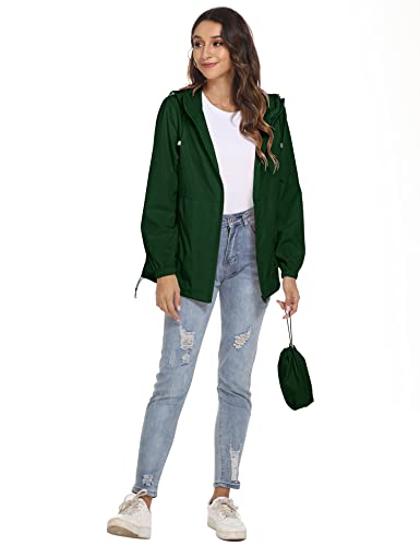 Womens Rain Jackets Waterproof Windbreaker Jackets lightweight Portable Rain Coat