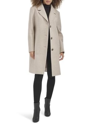 Women's Notch Collar Fly Front Single Breasted Topcoat