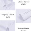 Button Down Dress Shirts for Women Long Sleeve Wrinkle Free Shirts Solid Work Business Formal Button Up Shirt