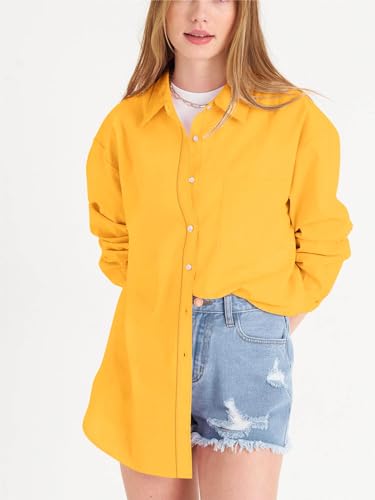 Womens Button Down Shirts Long Sleeve Dressy Casual Blouses Button Up Collared Shirts Tops for Women