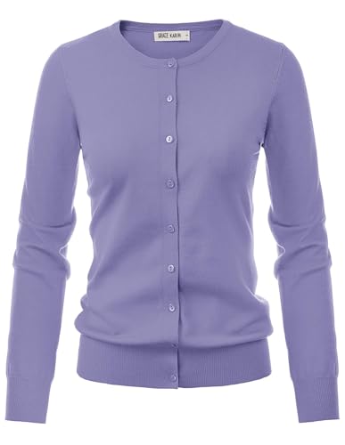 Women's Classic Long Sleeve Knit Cardigan Sweaters Casual Open Front Button Down Cardigans S-3XL