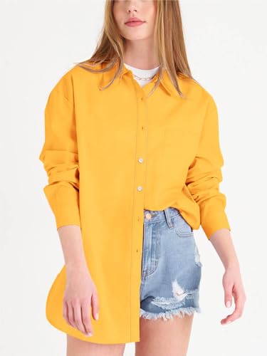 Womens Button Down Shirts Long Sleeve Dressy Casual Blouses Button Up Collared Shirts Tops for Women