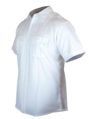 100% Polyester Short Sleeve Men's Uniform Shirt White
