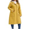 Plus Size Hooded Long Jacket for Women Adjustable Drawstring Waist Zipper Outdoor Windbreaker Trench Coats