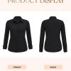 Women's Plus Size Button Down Shirts Long Sleeve Collared Casual Shirt Office Work Blouse Tops