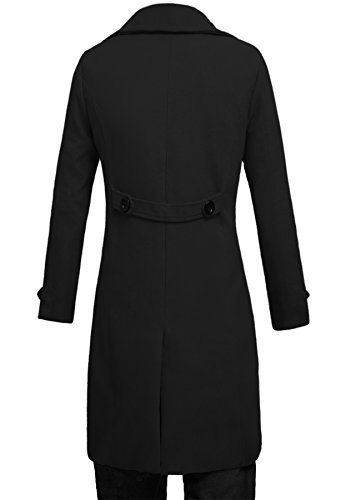 Men Trench Coat Winter Long Jacket Double Breasted Overcoat