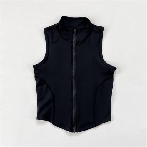 Women's Fitness Vest Sleeveless Workout Jacket Summer Yoga Sports Zipper Top Casual Training Slim Fit Activewear