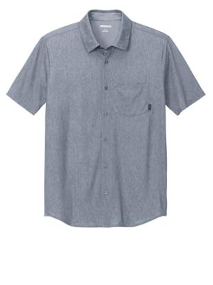 Unisex Extend Short Sleeve Button Up | Collared Work Shirt for Men & Women, Knitted Polo Shirt
