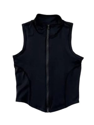 Women's Fitness Vest Sleeveless Workout Jacket Summer Yoga Sports Zipper Top Casual Training Slim Fit Activewear
