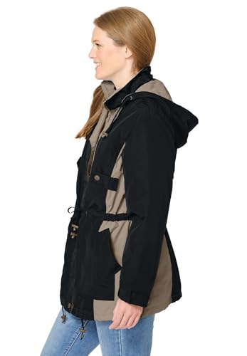 Plus Size Colorblocked Taslon Anorak