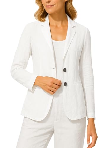 Long Sleeve Linen Blazer Women 2025 Summer Lightweight Breathable Lapel Beach Vacation Jacket With Pockets