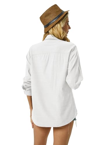 Womens Button Down Shirts Cotton Linen Long Sleeve Dress Shirts Casual Summer Tops Work Blouses with Pockets