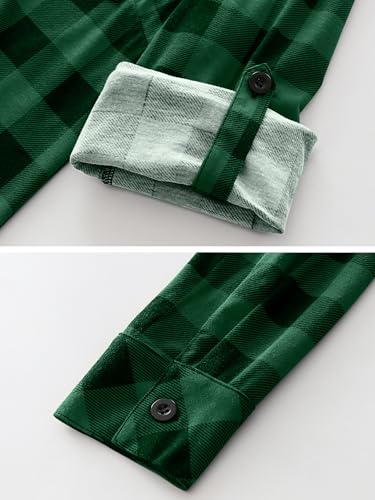 Plaid Button Down Shirts for Women Long Sleeve Roll Up Checkered Blouse Tops 2025 Fall Outfits