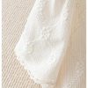 Women's Floral Embroidered Button Down Blouse Frill Trim Short Puff Sleeve V Neck Vacation Shirts
