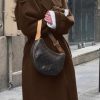 Women's Winter Double Breasted Wool Coat Long Sleeve Notch Lapel Midi Long Winter Trench Coat with Belt