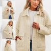 Jackets for Women Casual Long Sleeve Collared Jacquard Coats Trendy Button Down Shacket Jacket with Pockets