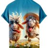 Men's Hawaiian Shirt Button Down Funny Printed Casual Short Sleeve Summer Beach Party BBQ Shirts
