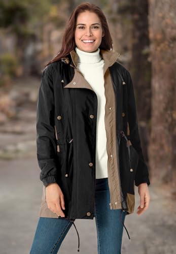 Plus Size Colorblocked Taslon Anorak