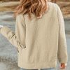 Jackets for Women Casual Long Sleeve Collared Jacquard Coats Trendy Button Down Shacket Jacket with Pockets