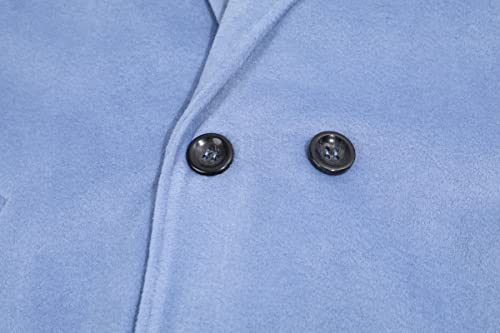 Women's Oversized Notched Collar Wool Blend Single Breast Midi Long Trench Coat