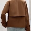 Womens Cropped Trench Coat Short Single Breasted Jackets Lightweight Casual Outerwear