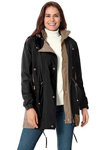 Plus Size Colorblocked Taslon Anorak