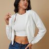 Women's Zip Up Hoodies Cropped Cardigan Jacket Drawstring Hooded Sweatshirts Casual Long Sleeve Top…