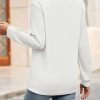 Womens Waffle Knit Button Down Shirts Fall Dressy Casual Long Sleeve V Neck Blouse Loose Fit Work Tops Shacket