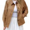 Womens Oversized Cropped Trench Coat Batwing Sleeve Single Breasted Lapel Casual Jackets Fall Button up Outerwear