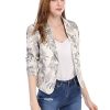 Women's Open Front Office Work Business Casual Lightweight Summer Crop Suit Blazer