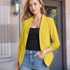 Lightweight Open Front Cardigan Classic Ruched Sleeve Work Office Blazer Suit Jackets