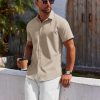 Men's Button Down Shirt Short Sleeve Casual Shirt for Men Summer Business Casual Dress Shirt