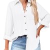 Womens Button Down Shirts Long Sleeve Dress Shirt Textured Collared Work Blouse Dressy Casual Tops with Pocket