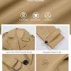 Womens Cropped Trench Coat Casual Double Breasted Short Jacket Fall Fashion Outerwear with Belt